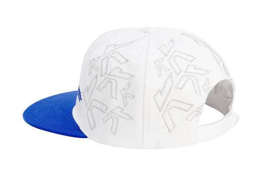 Kosmic Kart Racing Cap White Blue, Karting Team Snapback Hat, Motorsport Driver Cap, Racing Fan Hat