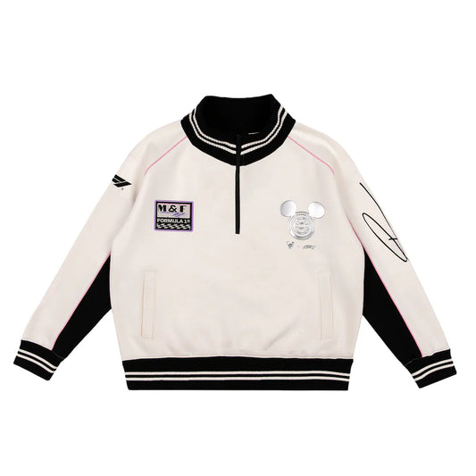 Formula 1 x Disney Mickey Mouse 1/4 Zip Sweatshirt Ivory Women's | F1 Racing Pullover