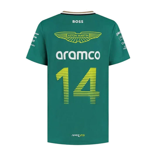 Aston Martin F1 Team Kids 2025 Fernando Alonso Driver T-shirt - Rustle Racegear