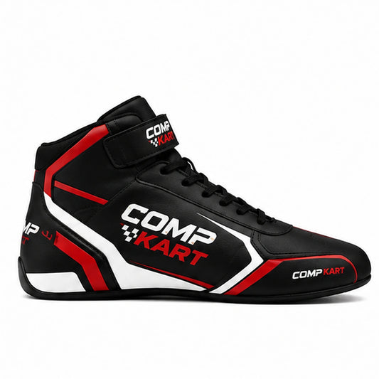 Comp Kart Racing Shoes Black Red & White – Professional Go Kart Shoes