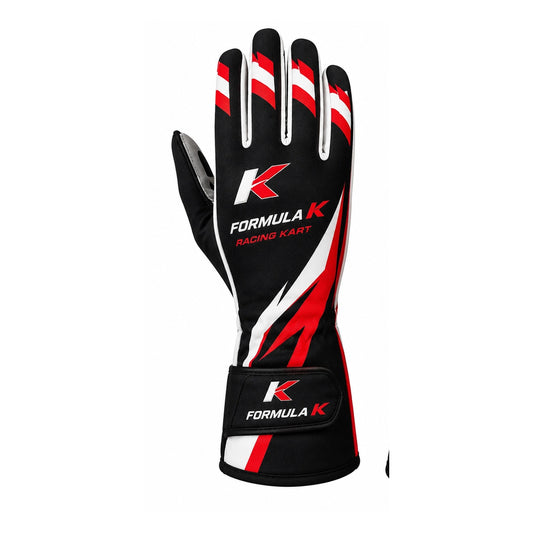 Formula K Racing Kart Gloves Black Red White – Go Kart Racing Gloves