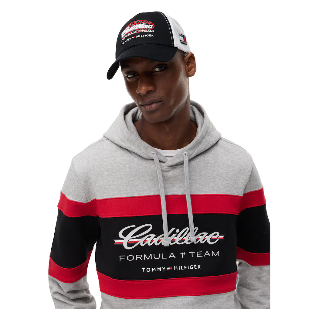 Cadillac Tommy Hilfiger Script Trucker Cap Black | Formula 1 Team Mesh Adjustable Hat