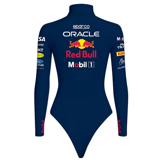 Women’s Red Bull Racing Style Bodysuit | Long Sleeve F1 Racing Suit