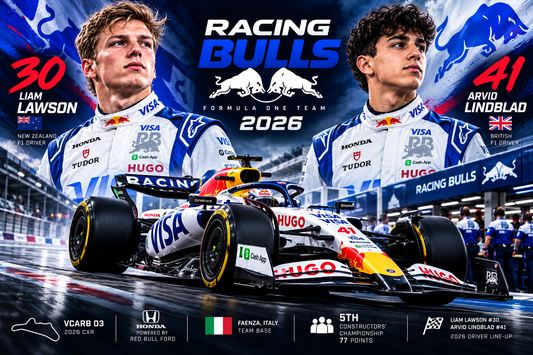 Racing Bulls 2026 Formula 1 team with VCARB 03 racing car and driver lineup