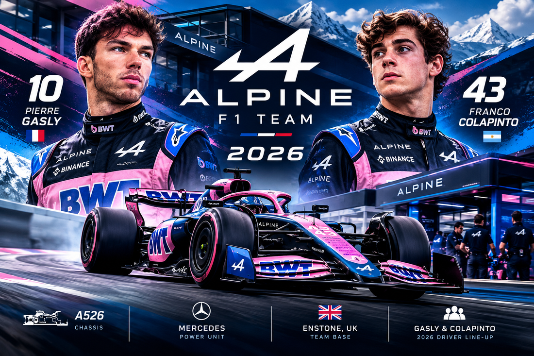 Alpine F1 2026 team and A526 Formula 1 racing car