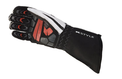 OMP KS-1R Karting Gloves – Black White Red Racing & Motorsport Gloves