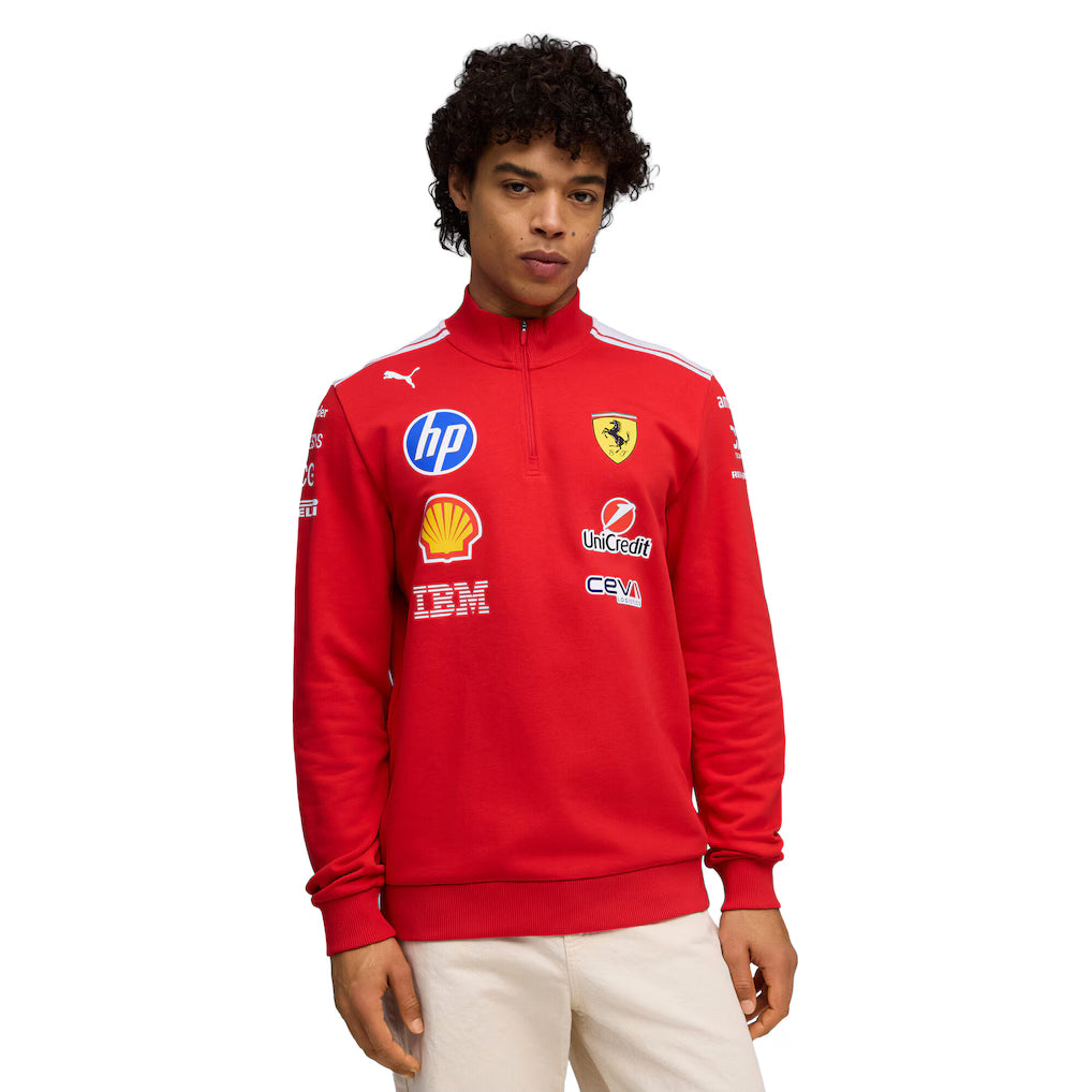 Scuderia Ferrari 2026 Team T7 1/2 Zip Sweat Replica | Puma Formula 1 Red Motorsport Pullover