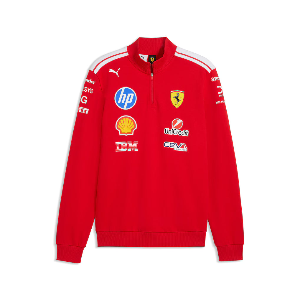 Scuderia Ferrari 2026 Team T7 1/2 Zip Sweat Replica | Puma Formula 1 Red Motorsport Pullover