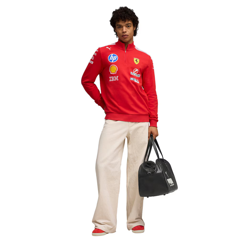 Scuderia Ferrari 2026 Team T7 1/2 Zip Sweat Replica | Puma Formula 1 Red Motorsport Pullover