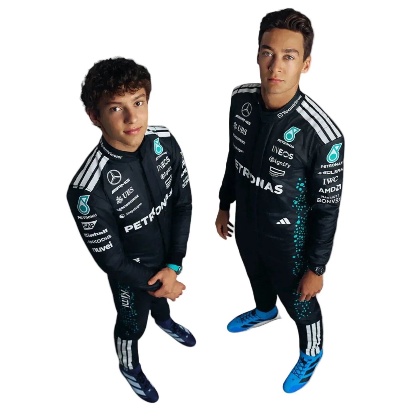 2025 Mercedes F1 Driver Costumes | George Russell & Kimi Antonelli - Rustle Racegear