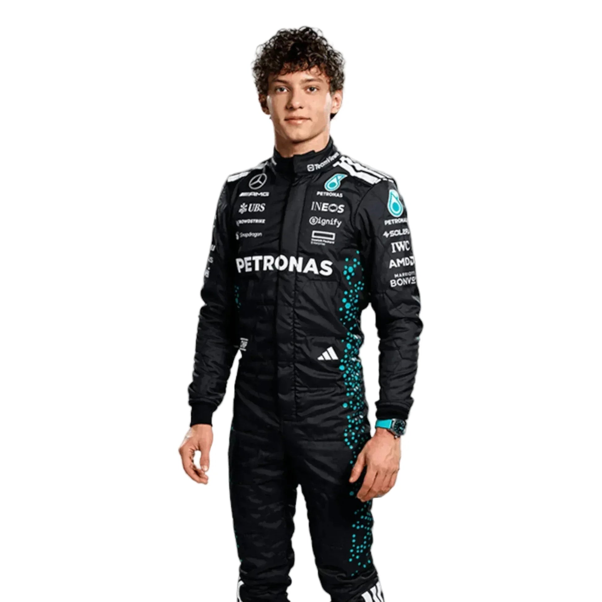 2025 Mercedes F1 Driver Costumes | George Russell & Kimi Antonelli - Rustle Racegear