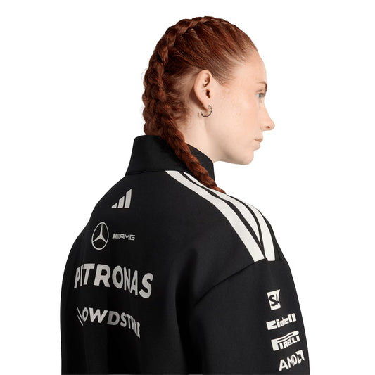 Mercedes-AMG Petronas adidas F1 2026 Team 1/4 Zip Black Women's Pullover | Official Formula 1 Apparel