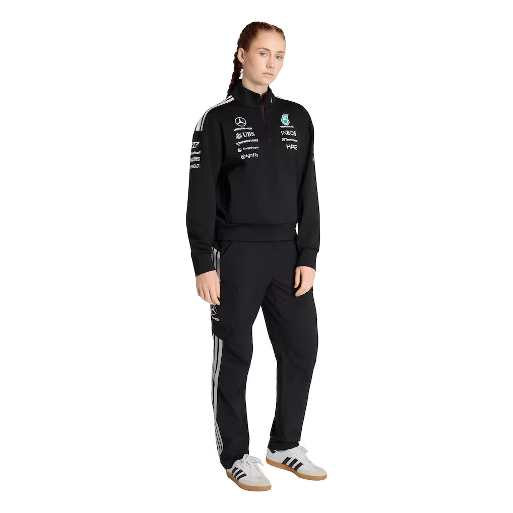 Mercedes-AMG Petronas adidas F1 2026 Team 1/4 Zip Black Women's Pullover | Official Formula 1 Apparel