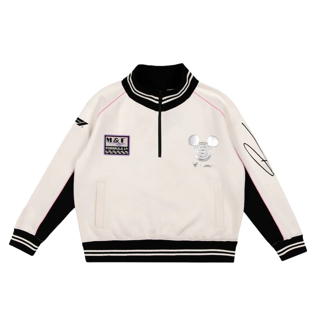 Formula 1 x Disney Mickey Mouse 1/4 Zip Sweatshirt Ivory Women's | F1 Racing Pullover