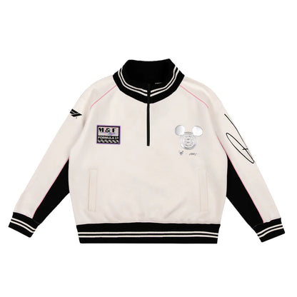 Formula 1 x Disney Mickey Mouse 1/4 Zip Sweatshirt Ivory Women's | F1 Racing Pullover