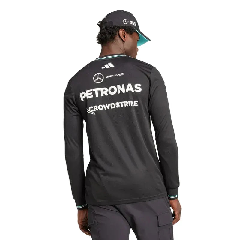 Mercedes-AMG F1 adidas 2025 Authentic Long Sleeve Driver T-shirt black - Rustle Racegear