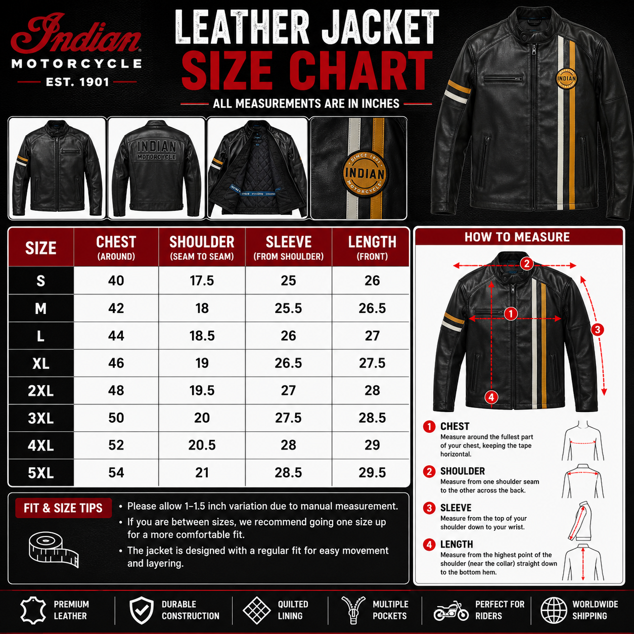 Indian Men's Cafe Leather Jacket