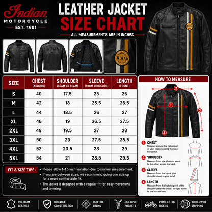 Indian Men's Cafe Leather Jacket