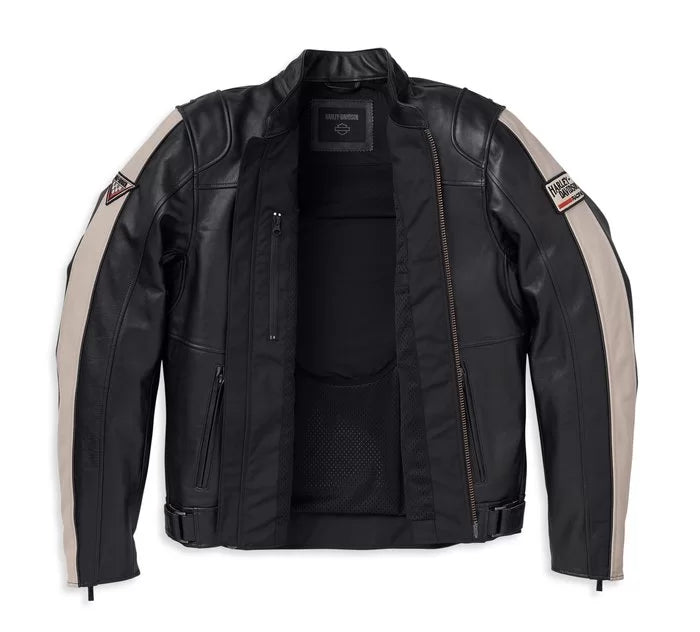 Harley-Davidson Men's Leather Motorcycle Jacket – Vintage Racing Style