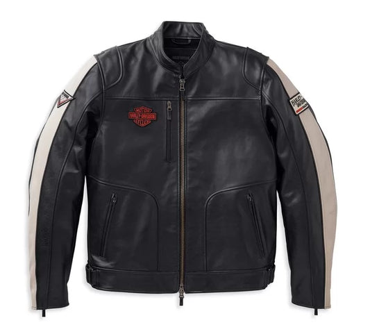 Harley-Davidson Men's Leather Motorcycle Jacket – Vintage Racing Style