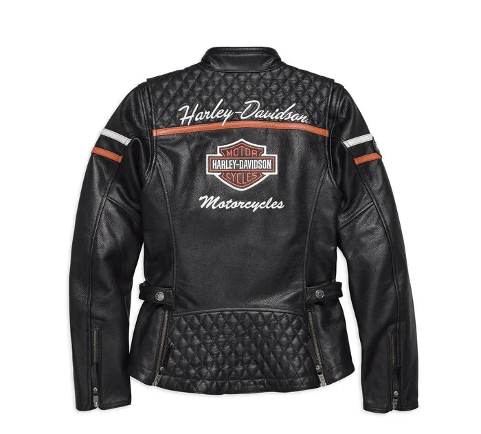 Harley Davidson Style Leather Biker Jacket
