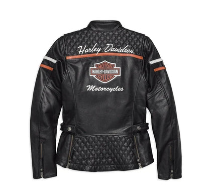 Harley Davidson Style Leather Biker Jacket