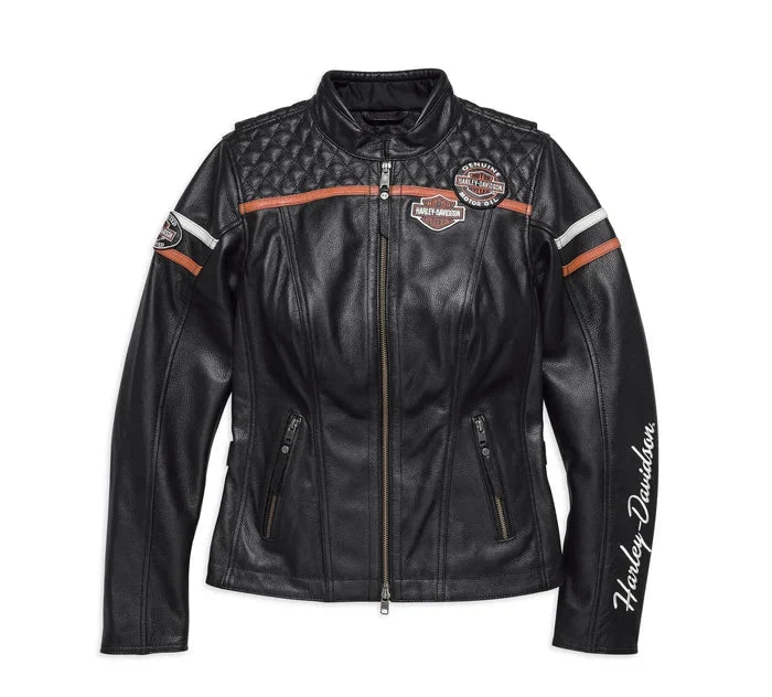 Harley Davidson Style Leather Biker Jacket