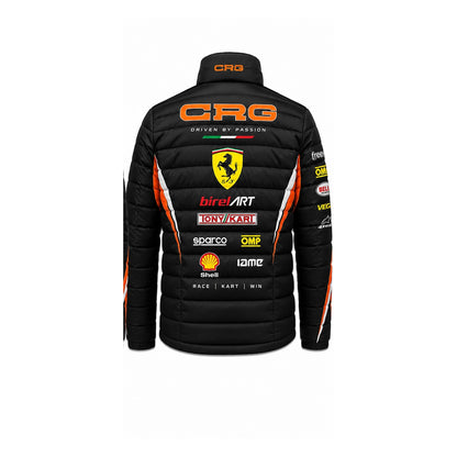CRG Black Orange Racing Puffer Jacket – Karting Motorsport Jacket