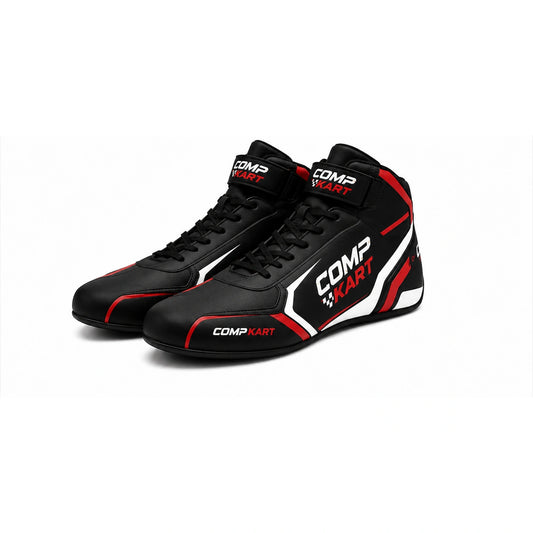 Comp Kart Racing Shoes Black Red & White – Professional Go Kart Shoes