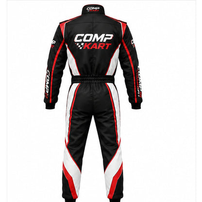 Comp Kart Racing Suit Black Red & White – Professional Go Kart Racing Suit