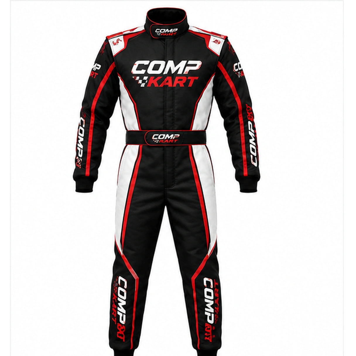 Comp Kart Racing Suit Black Red & White – Professional Go Kart Racing Suit