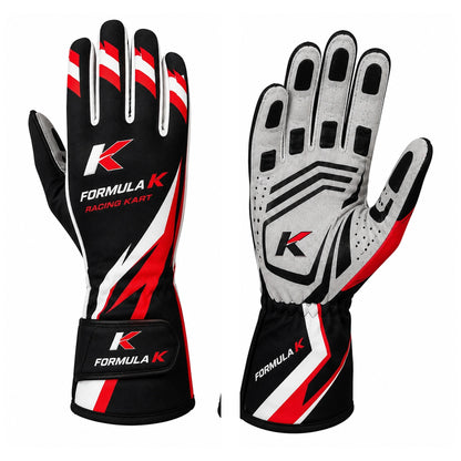Formula K Racing Kart Gloves Black Red White – Go Kart Racing Gloves