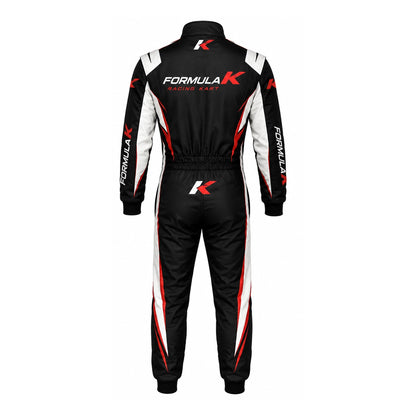 Formula K Racing Suit Black Red White – Go Kart Racing Suit