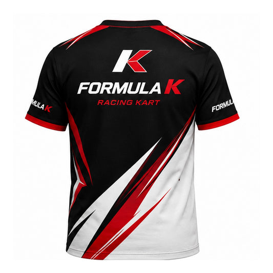 Formula K Racing Kart T-Shirt Black Red White – Motorsport Team Shirt