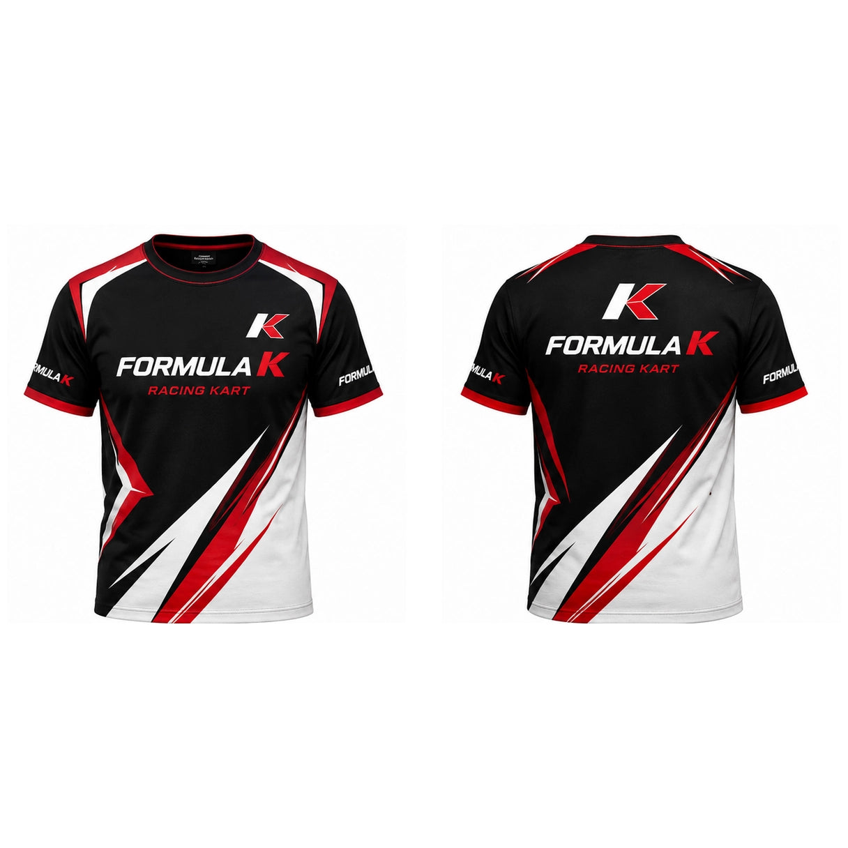 Formula K Racing Kart T-Shirt Black Red White – Motorsport Team Shirt