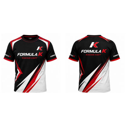 Formula K Racing Kart T-Shirt Black Red White – Motorsport Team Shirt