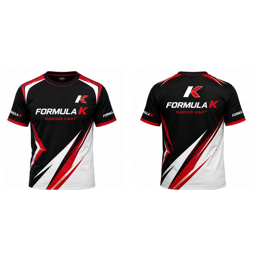 Formula K Racing Kart T-Shirt Black Red White – Motorsport Team Shirt
