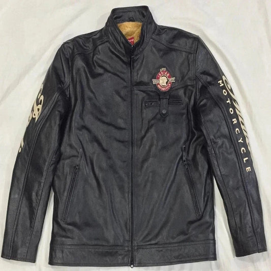 Indian Motorcycle Leather Jacket for Men – Vintage Biker Riding Jacket