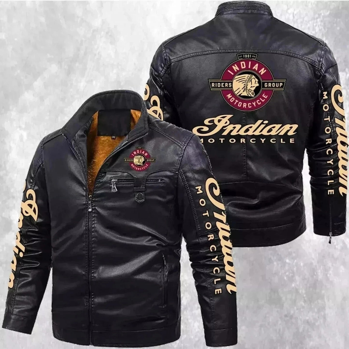 Indian Motorcycle Leather Jacket for Men – Vintage Biker Riding Jacket
