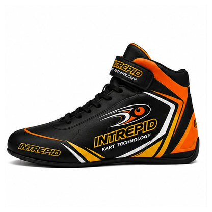 Intrepid Kart Racing Shoes Black Orange & Yellow – Professional Go Kart Shoes