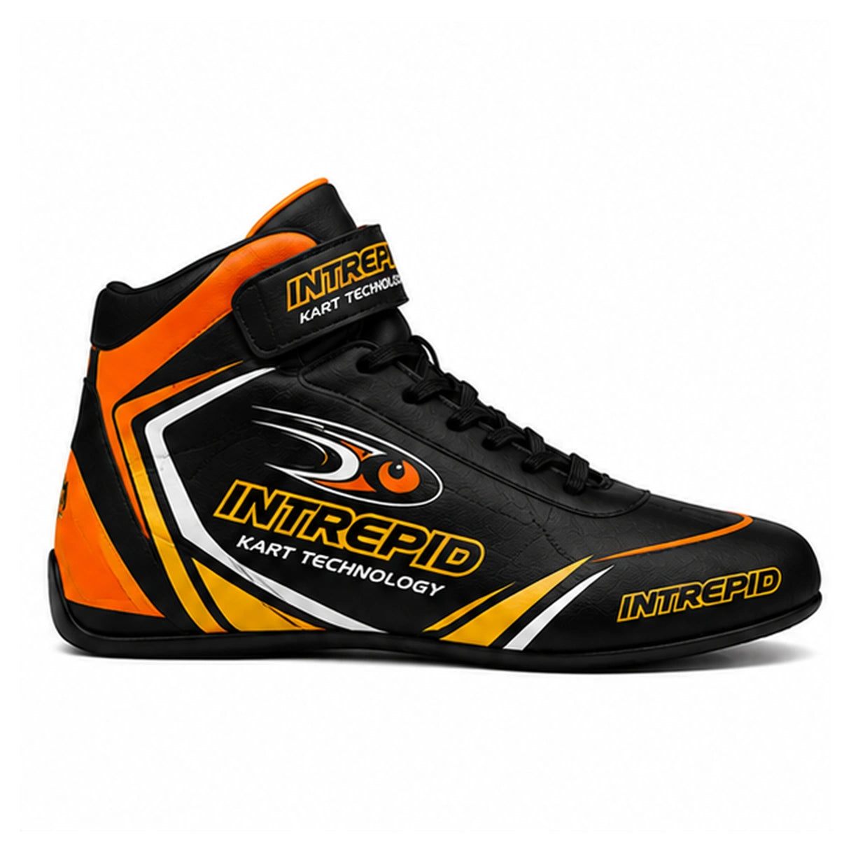Intrepid Kart Racing Shoes Black Orange & Yellow – Professional Go Kart Shoes