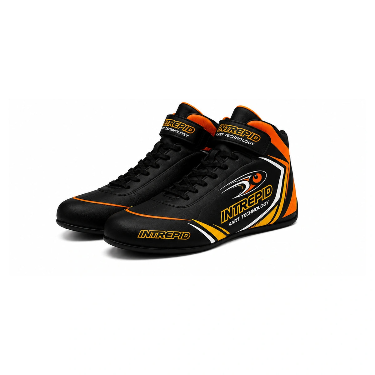 Intrepid Kart Racing Shoes Black Orange & Yellow – Professional Go Kart Shoes