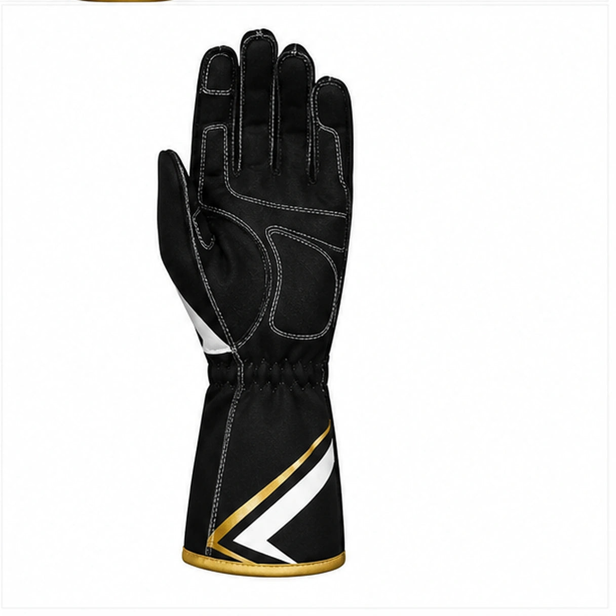 Kart Republic Karting Racing Gloves Black White Gold – Professional Driving Gloves