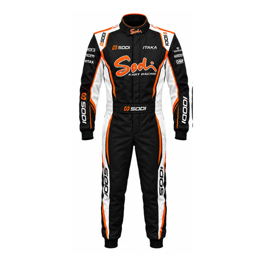 Sodi Kart Racing Suit Black Orange White – Go Kart Racing Suit