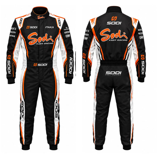Sodi Kart Racing Suit Black Orange White – Go Kart Racing Suit