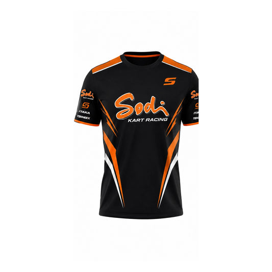 Sodi Kart Racing T-Shirt Black Orange – Go Kart Motorsport Shirt