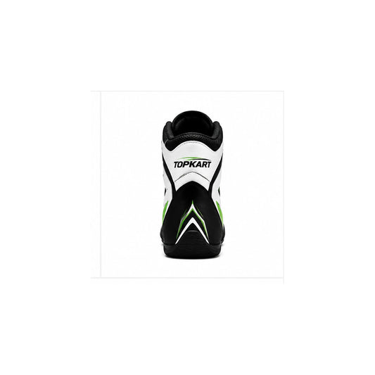 TopKart Racing Team Karting Shoes – Black Green White Motorsport Shoes