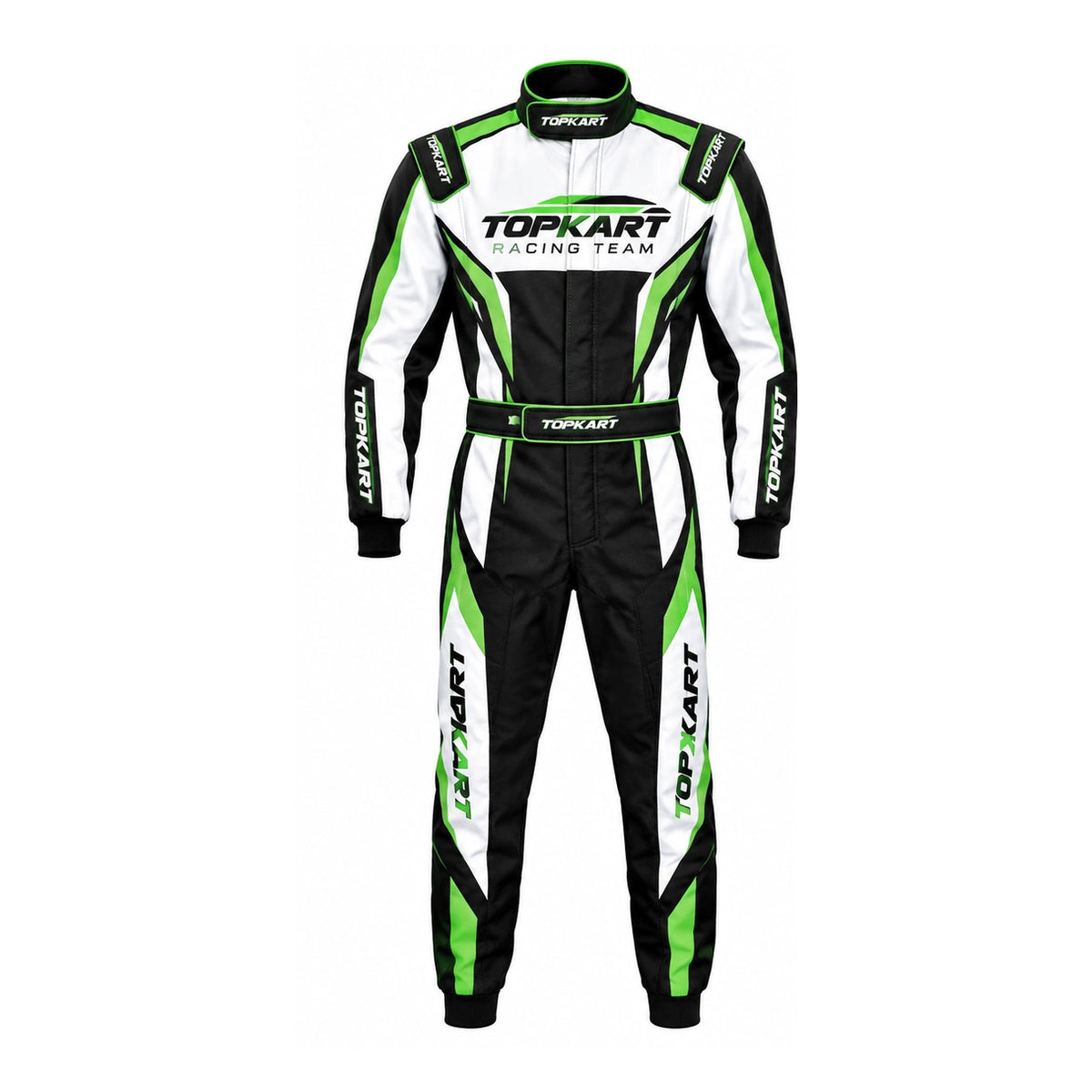 TopKart Racing Suit Black Green White | Professional Karting Suit