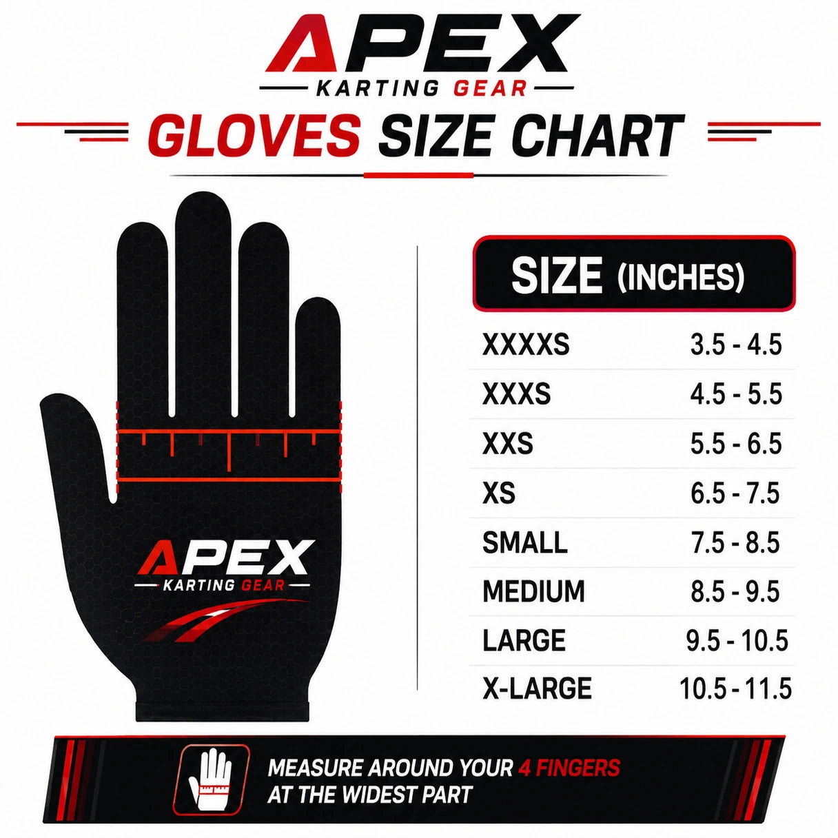 Formula K Racing Kart Gloves Black Red White – Go Kart Racing Gloves