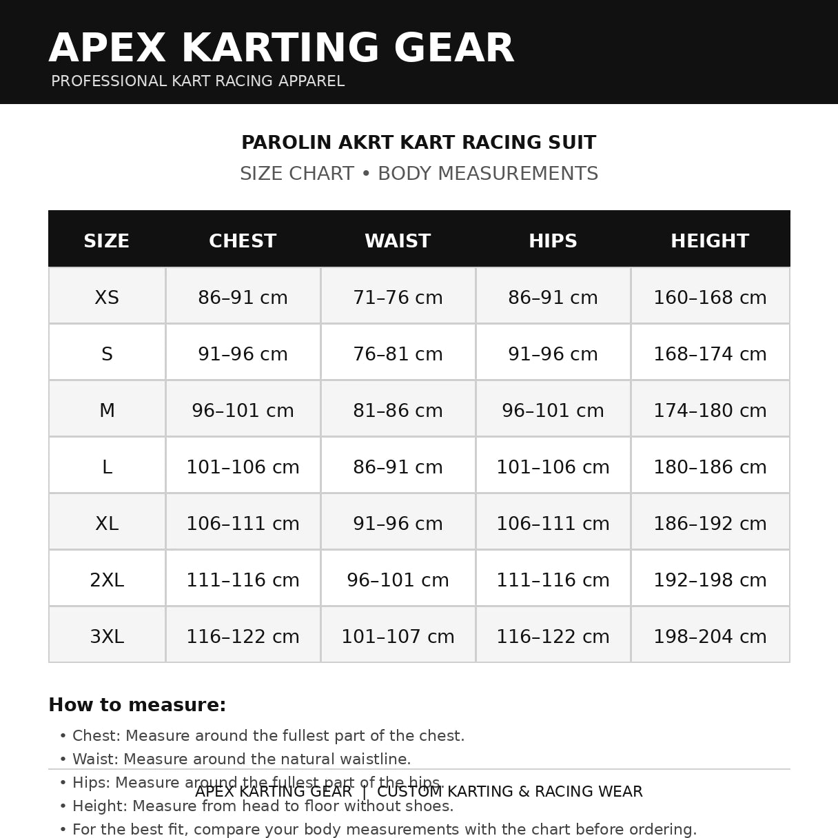 Parolin AKRT Kart Racing Bodysuit | Custom Karting Suit